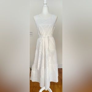 Talbots Cotton A line Sleeveless Dress White size 4